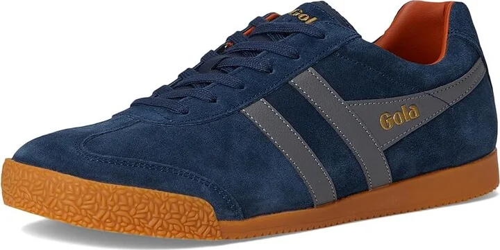 Gola Harrier Men's Shoes Sun/Navy : 8 D - Medium, Suede - Image 11