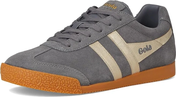 Gola Harrier Mirror Women's Shoes Ash/Gold/Gum : 9 B - Medium, Suede - Image 5