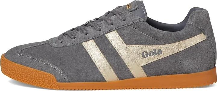 Gola Harrier Mirror Women's Shoes Ash/Gold/Gum : 9 B - Medium, Suede - Image 6