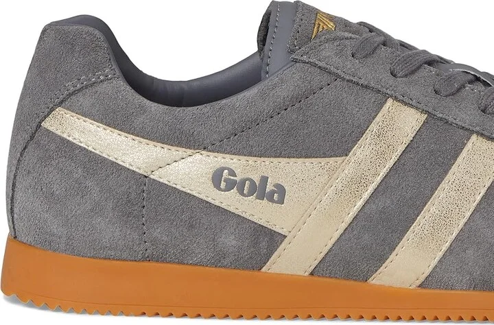 Gola Harrier Mirror Women's Shoes Ash/Gold/Gum : 9 B - Medium, Suede - Image 7
