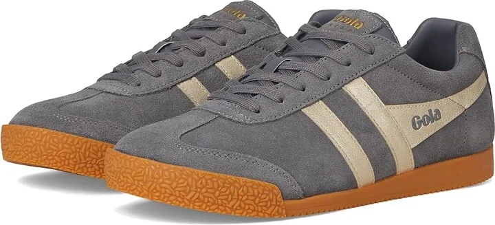 Gola Harrier Mirror Women's Shoes Ash/Gold/Gum : 9 B - Medium, Suede