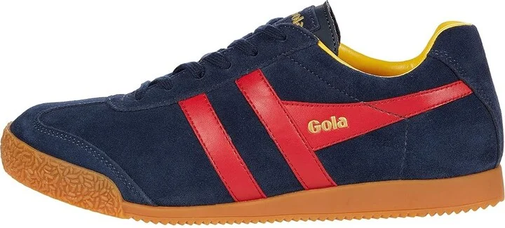 Gola Harrier Women's Shoes Navy/Red/Sun : 11 B - Medium, Suede - Image 6