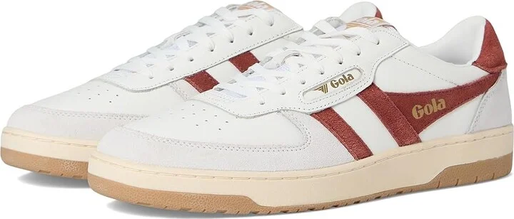 Gola Hawk Men's Shoes White/Rust : 7 D - Medium, Leather