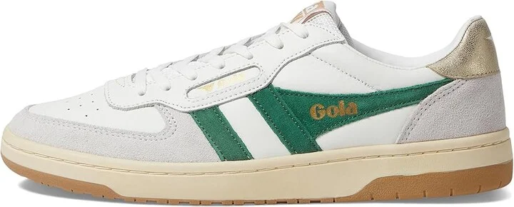 Gola Hawk Women's Shoes White/Dark Green/Gold : 5 B - Medium, Leather - Image 6