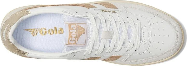 Gola Hawk Women's Shoes White/Dark Green/Gold : 5 B - Medium, Leather - Image 7