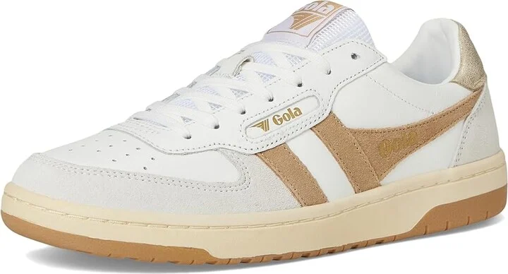 Gola Hawk Women's Shoes White/Dark Green/Gold : 5 B - Medium, Leather - Image 10