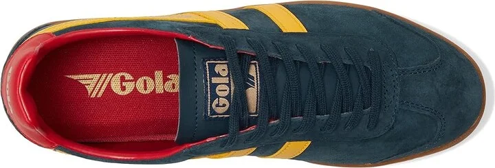 Gola Hurricane Suede Men's Shoes Navy/Sun/Red/Gum : 8 D - Medium - Image 2
