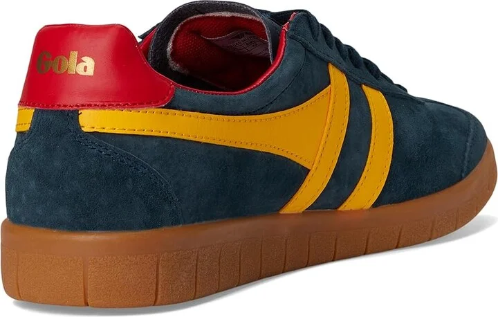 Gola Hurricane Suede Men's Shoes Navy/Sun/Red/Gum : 8 D - Medium - Image 4