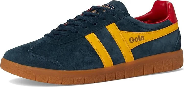 Gola Hurricane Suede Men's Shoes Navy/Sun/Red/Gum : 8 D - Medium - Image 5