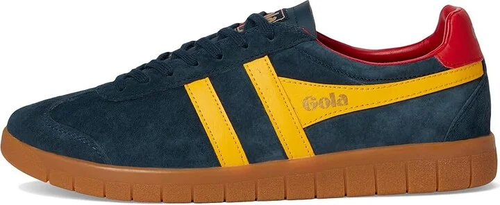 Gola Hurricane Suede Men's Shoes Navy/Sun/Red/Gum : 8 D - Medium - Image 6