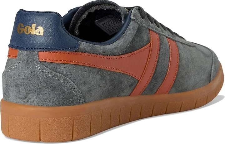 Gola Hurricane Suede Men's Shoes Storm/Moody Orange/Navy/Gum : 7 D - Medium - Image 4