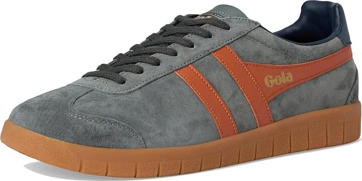 Gola Hurricane Suede Men's Shoes Storm/Moody Orange/Navy/Gum : 7 D - Medium - Image 5