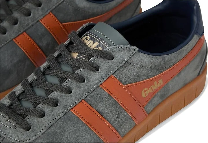 Gola Hurricane Suede Men's Shoes Storm/Moody Orange/Navy/Gum : 7 D - Medium - Image 7