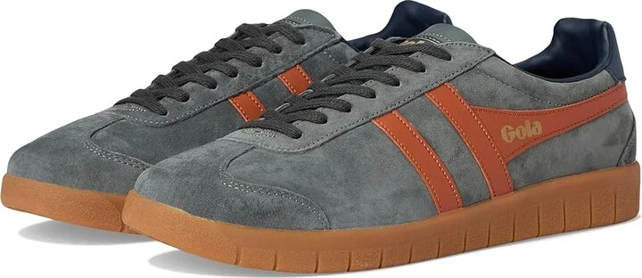 Gola Hurricane Suede Men's Shoes Storm/Moody Orange/Navy/Gum : 7 D - Medium