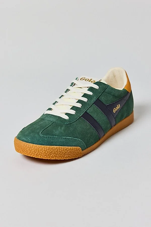 Gola Men's Elan Suede Sneaker in Evergreen/Black/Dark Sun - Image 3