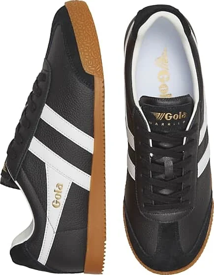 Gola Men's Harrier Leather Sneakers Blk/Wht/Wht