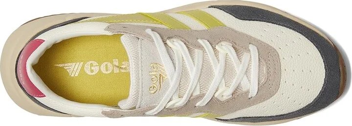 Gola Saturn Quadrant Women's Shoes Off-White/Storm/Sulphur : 5 B - Medium, Suede/Synthetic/Textile - Image 2