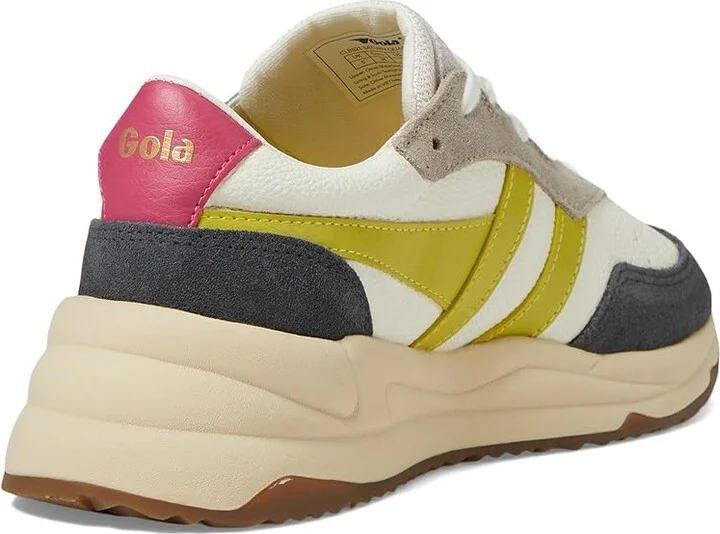 Gola Saturn Quadrant Women's Shoes Off-White/Storm/Sulphur : 5 B - Medium, Suede/Synthetic/Textile - Image 4