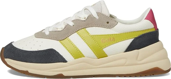 Gola Saturn Quadrant Women's Shoes Off-White/Storm/Sulphur : 5 B - Medium, Suede/Synthetic/Textile - Image 6