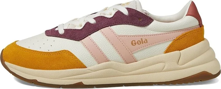 Gola Saturn Quadrant Women's Shoes Off-White/Storm/Sulphur : 5 B - Medium, Suede/Synthetic/Textile - Image 11