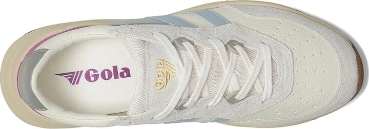 Gola Saturn Women's Shoes Off-White/Ice Blue/Foxglove : 7 B - Medium, Leather - Image 2