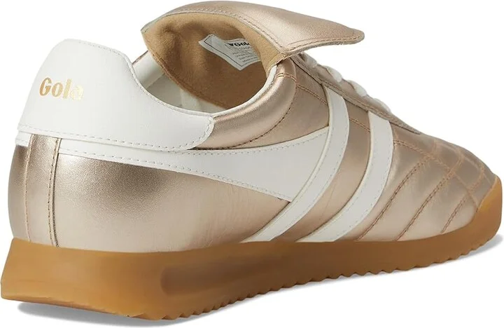 Gola Stadium '86 Women's Walking Shoes Gold/Off White : 7 B - Medium, Leather - Image 4