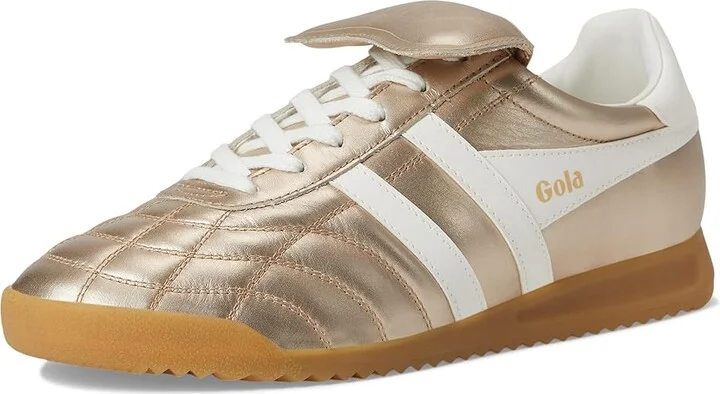 Gola Stadium '86 Women's Walking Shoes Gold/Off White : 7 B - Medium, Leather - Image 5