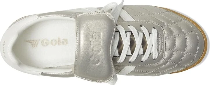 Gola Stadium '86 Women's Walking Shoes Gold/Off White : 7 B - Medium, Leather - Image 8