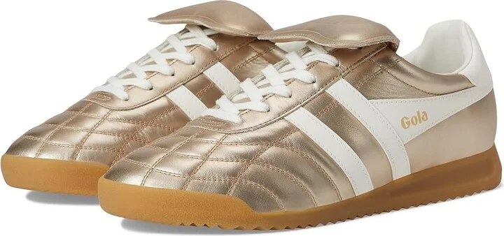 Gola Stadium '86 Women's Walking Shoes Gold/Off White : 7 B - Medium, Leather