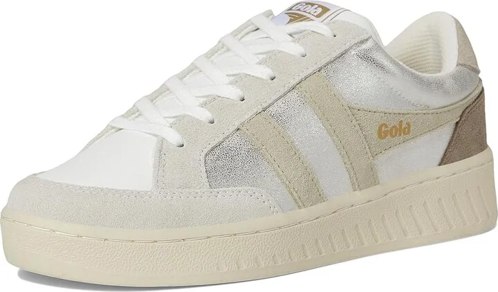 Gola Superslam Blaze Women's Shoes Silver/Wheat/Feather Grey : 5 B - Medium, Leather - Image 5