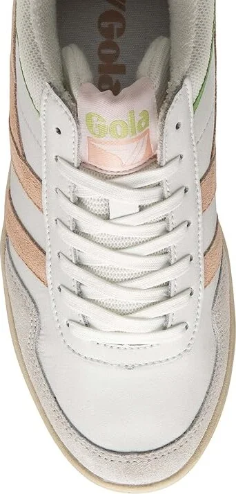 Gola Swerve Women's Shoes White/Pearl Pink/Patina Green : 5 B - Medium, Leather/Textile - Image 2