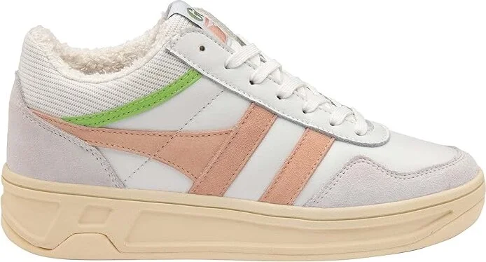 Gola Swerve Women's Shoes White/Pearl Pink/Patina Green : 5 B - Medium, Leather/Textile - Image 4