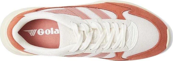 Gola Tempest Women's Shoes Off-White/Orange Spice/Coral Pink : 5 B - Medium, Leather/Textile - Image 2