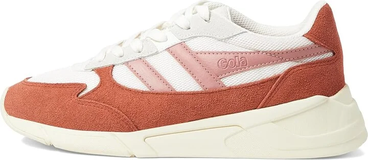Gola Tempest Women's Shoes Off-White/Orange Spice/Coral Pink : 5 B - Medium, Leather/Textile - Image 6