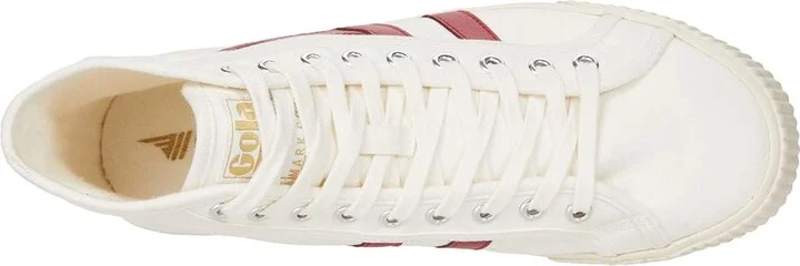 Gola Tennis Mark Cox High Women's Shoes Off-White/Deep Red : 5 B - Medium, Canvas - Image 2
