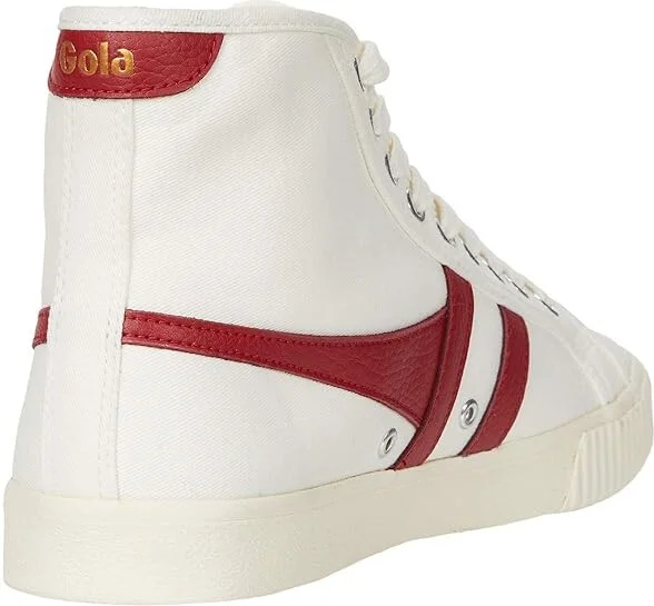 Gola Tennis Mark Cox High Women's Shoes Off-White/Deep Red : 5 B - Medium, Canvas - Image 4