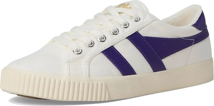 Gola Tennis Mark Cox Women's Shoes Off-White/Violet : 5 B - Medium, Synthetic/Textile - Image 5