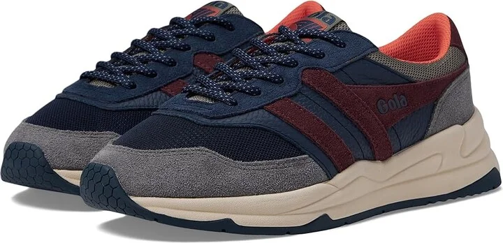 Gola Titan Men's Lace up casual Shoes Navy/Ash/Burgundy : 9.5 D - Medium, Suede/Synthetic