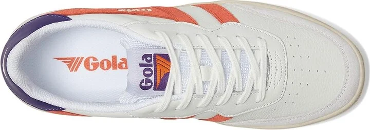 Gola Topspin Women's Shoes Off-White/Hot Coral/Royal Purple : 8 B - Medium, Leather - Image 2