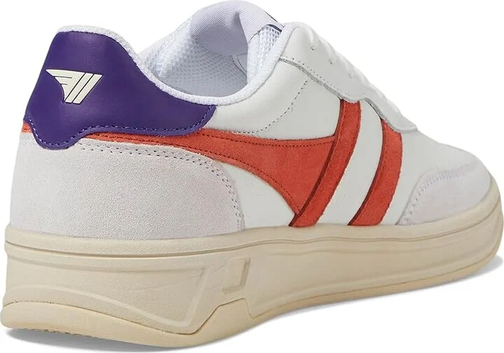 Gola Topspin Women's Shoes Off-White/Hot Coral/Royal Purple : 8 B - Medium, Leather - Image 4