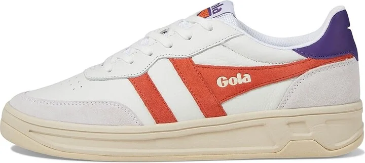 Gola Topspin Women's Shoes Off-White/Hot Coral/Royal Purple : 8 B - Medium, Leather - Image 6