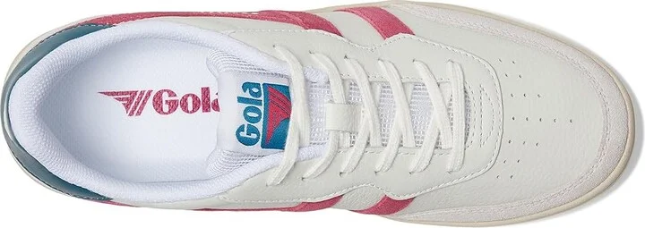 Gola Topspin Women's Shoes Off-White/Hot Coral/Royal Purple : 8 B - Medium, Leather - Image 7
