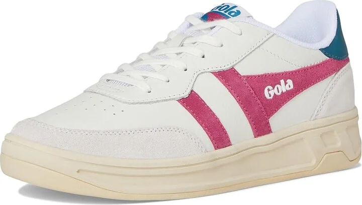 Gola Topspin Women's Shoes Off-White/Hot Coral/Royal Purple : 8 B - Medium, Leather - Image 10
