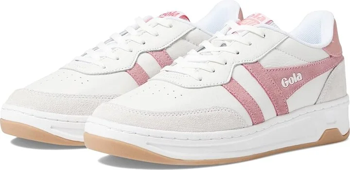 Gola Topspin Women's Shoes White/Dusty Rose/Coral Pink : 5 B - Medium, Leather