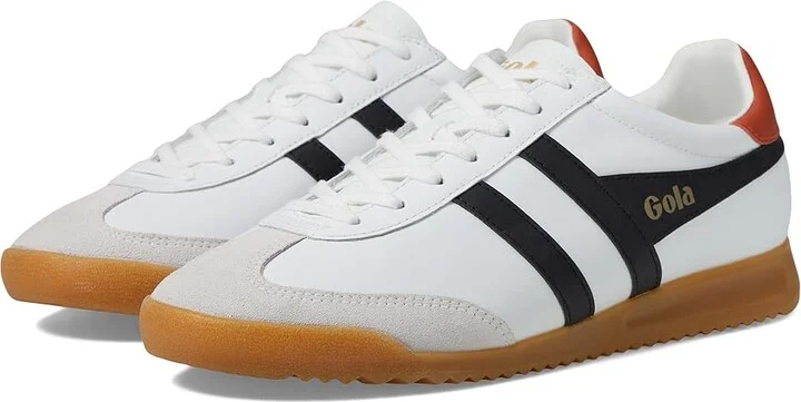 Gola Torpedo Leather Men's Shoes White/Black/Moody Orange : 9 D - Medium