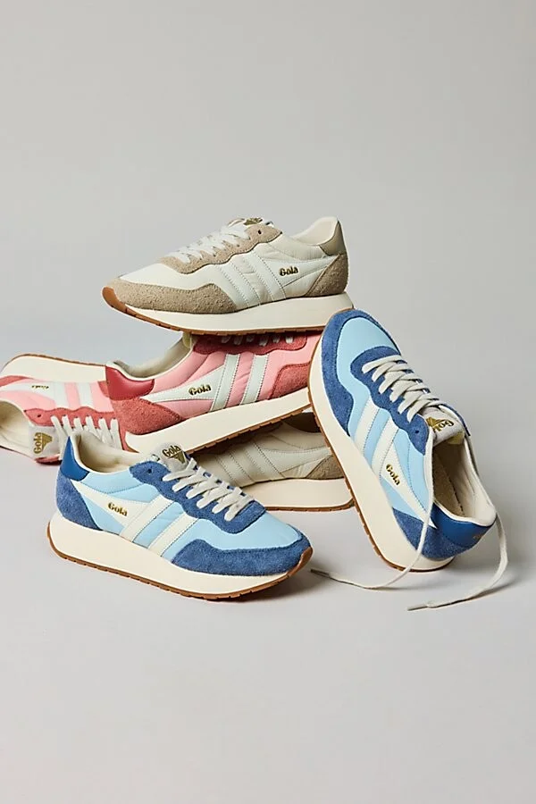 Gola Women's Arizona Sneaker in Pale Pink/Clay/Off - Image 5