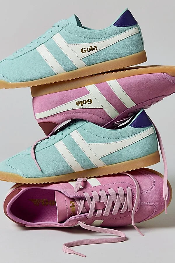 Gola Women's Bullet Suede Sneaker in Surf/Off White/Pale Gum - Image 5