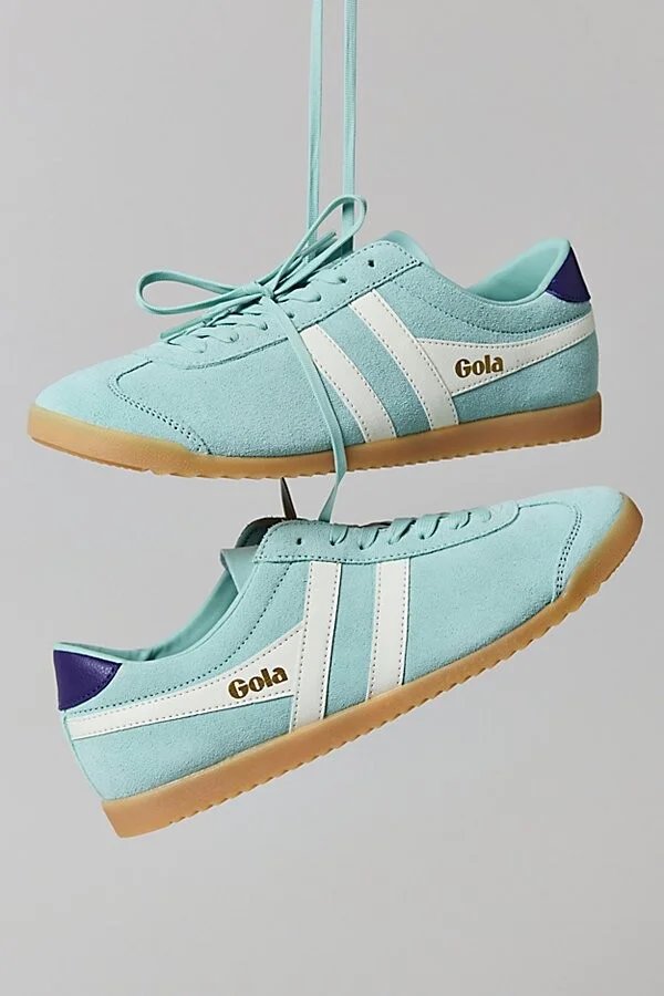 Gola Women's Bullet Suede Sneaker in Surf/Off White/Pale Gum
