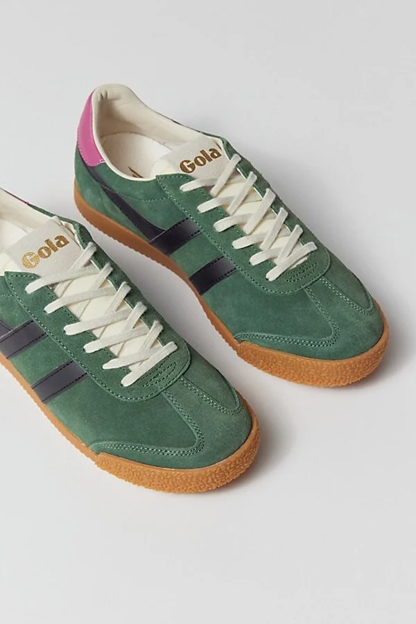 Gola Women's Elan Sneaker in Evergreen/Black/Fuchsia - Image 4