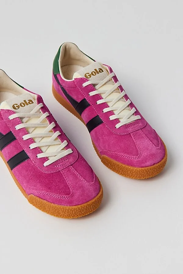 Gola Women's Elan Sneaker in Evergreen/Black/Fuchsia - Image 9